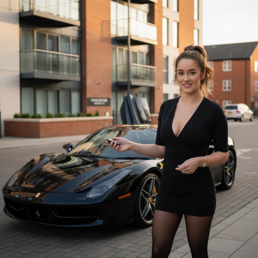 Sarah celebrating her new car